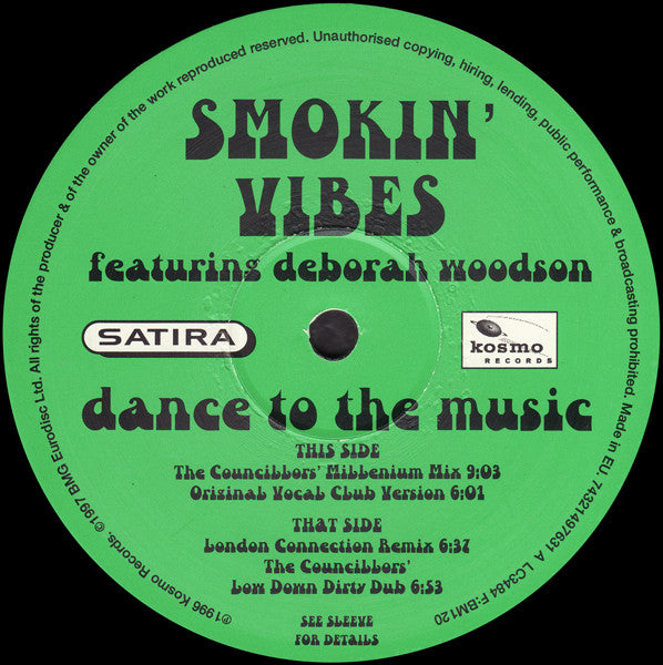Smokin' Vibes Featuring Deborah Woodson : Dance To The Music (12")