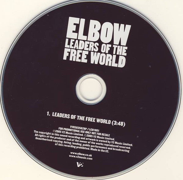 Elbow : Leaders Of The Free World (CD, Single, Promo)