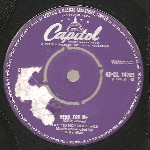 Nat King Cole : Send For Me (7")