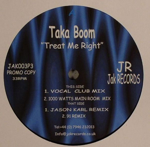 Taka Boom : Treat Me Right (12", Promo)