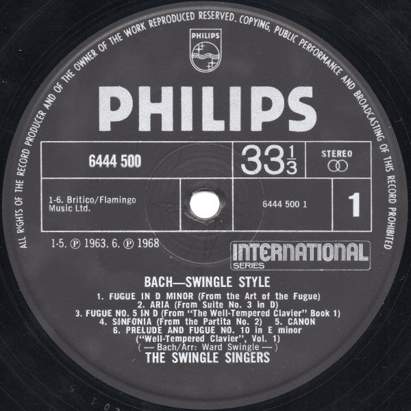 Les Swingle Singers : Bach - Swingle Style (LP, Album, RE)