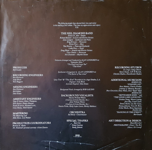 Neil Diamond : September Morn (LP, Album)