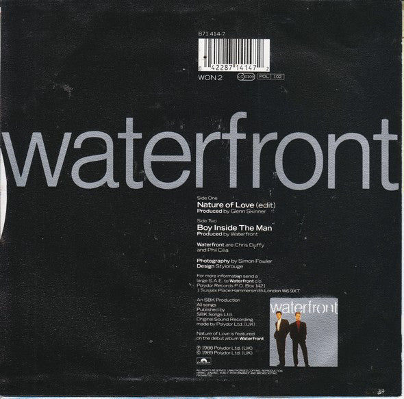Waterfront (2) : Nature Of Love (7", Single, RE)