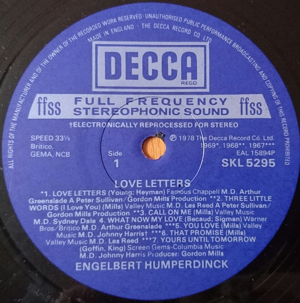 Engelbert Humperdinck : Love Letters (LP, Comp)