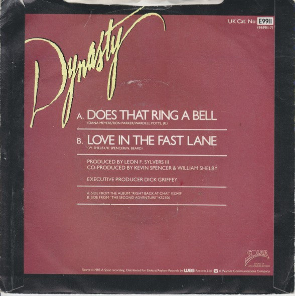 Dynasty : Does That Ring A Bell (7", Single)