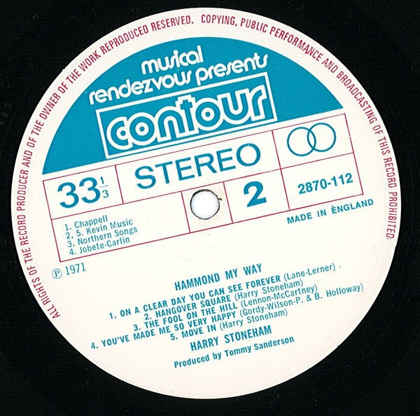 Harry Stoneham : Hammond My Way (LP)