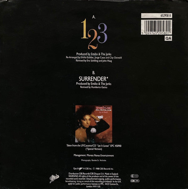 Miami Sound Machine : 123 (7", Single, S/Edition, Pos)