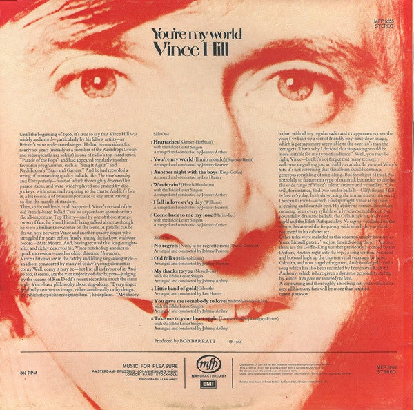 Vince Hill : You're My World (LP, Album, RE)