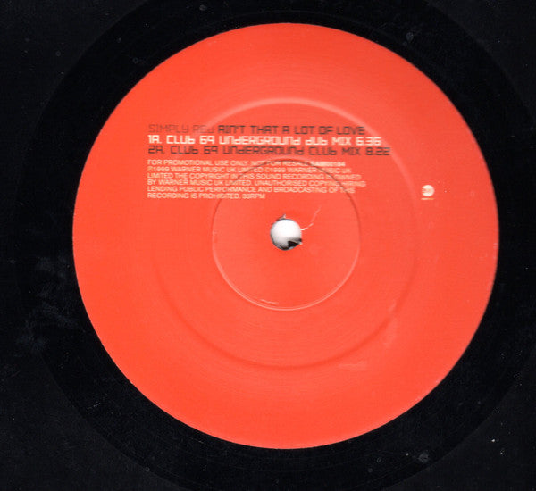 Simply Red : Ain't That A Lot Of Love (Remixes By Club 69 / Johnny Vicious) (12", Promo)