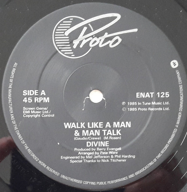 Divine : Walk Like A Man (12", Single + 12", S/Sided)