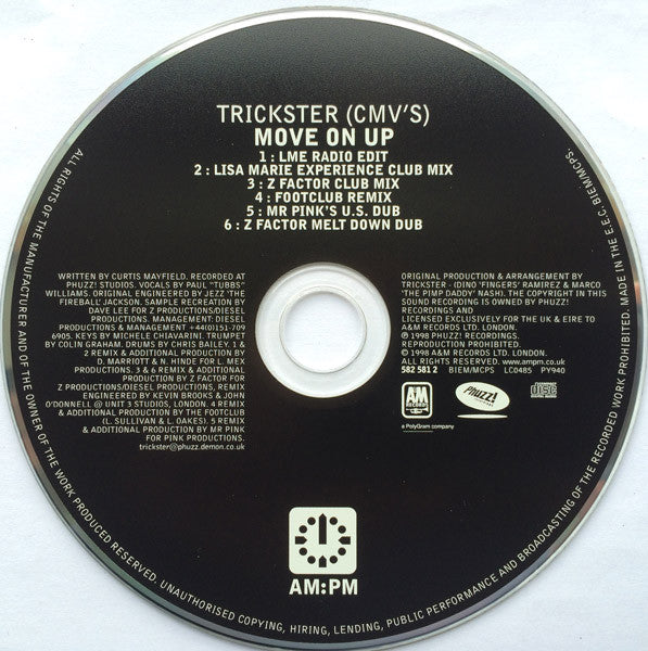 Trickster (CMV's) : Move On Up (CD, Single)
