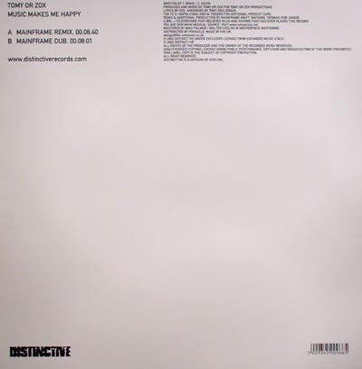 Tomy Or Zox : Music Makes Me Happy (12")