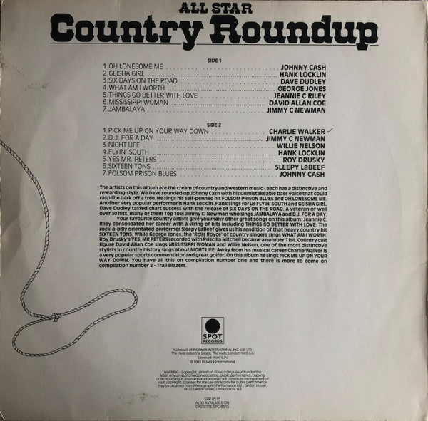 Various : All Star Country Roundup (LP, Comp)