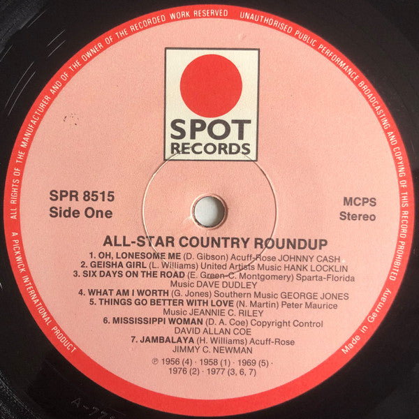 Various : All Star Country Roundup (LP, Comp)