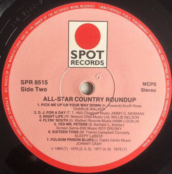 Various : All Star Country Roundup (LP, Comp)