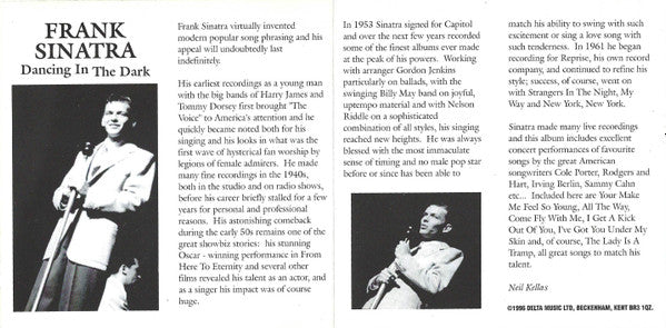 Frank Sinatra : Dancing In The Dark (CD, Album, Dig)