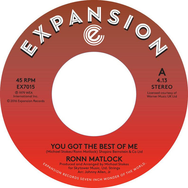 Ronn Matlock : You Got The Best Of Me (7", Single)
