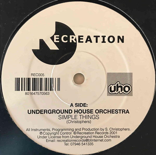 Underground House Orchestra : Simple Things / Il Conversano (12")