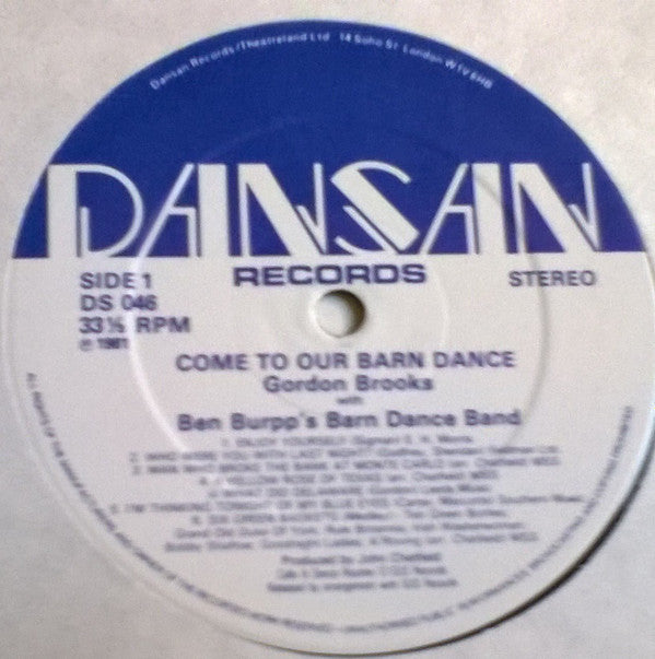 John Chatfield, Gordon Brooks With Ben Burpp's Barn Dance Band : Come To Our Barn Dance (LP, Album)