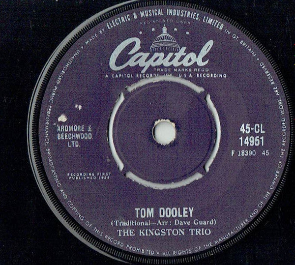 Kingston Trio : Tom Dooley (7", Single)