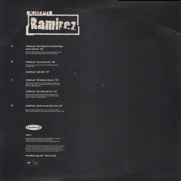 Karen Ramirez : Troubled Girl (2x12", Single, Promo)