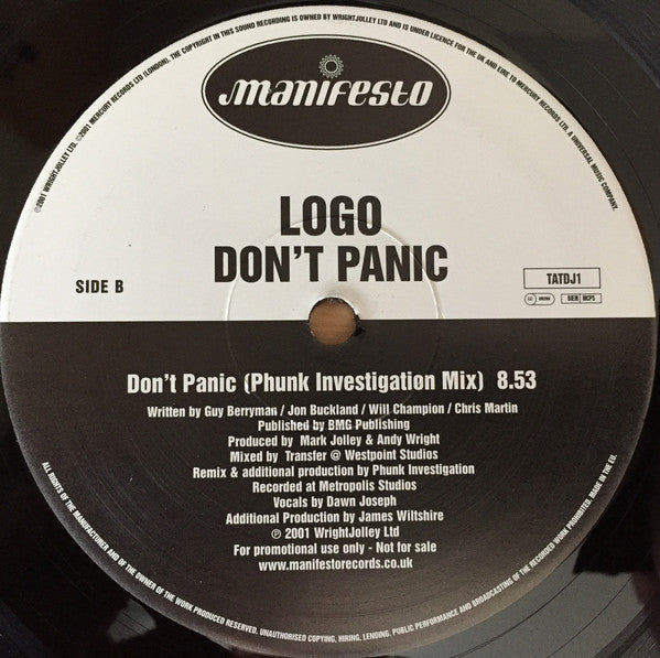Logo (4) : Don't Panic (2x12", Promo)