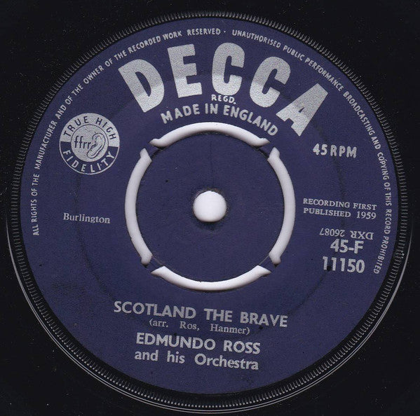 Edmundo Ross & His Orchestra* : Comin' Thro' The Rye (7", K,o)