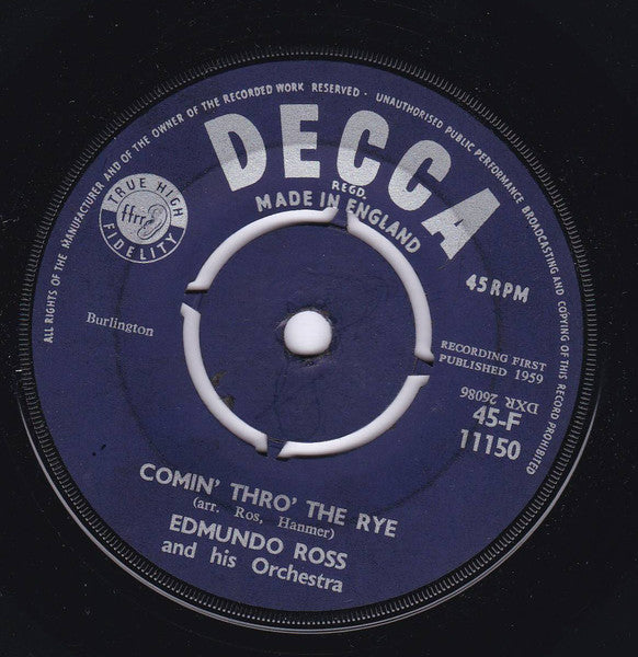 Edmundo Ross & His Orchestra* : Comin' Thro' The Rye (7", K,o)