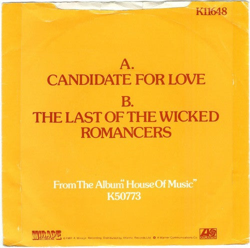 T.S. Monk : Candidate For Love (7")