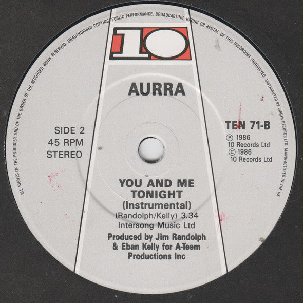 Aurra : You And Me Tonight (7", Single)