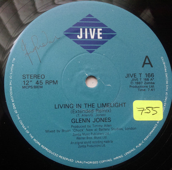 Glenn Jones : Living In The Limelight (12")