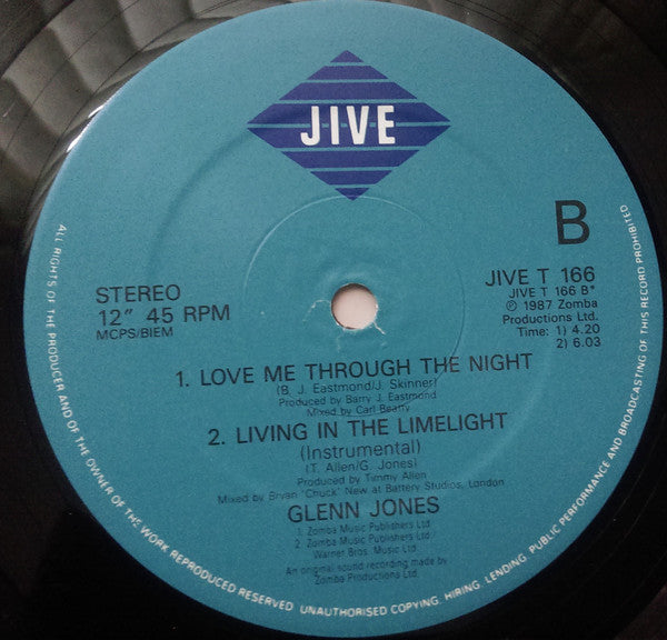 Glenn Jones : Living In The Limelight (12")