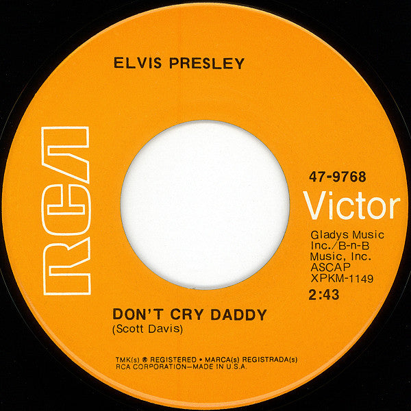 Elvis Presley : Don't Cry Daddy / Rubberneckin' (7", Single, Roc)