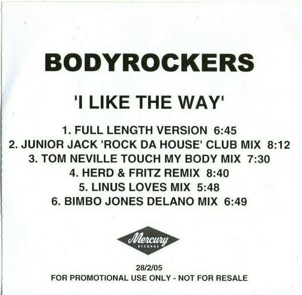 Bodyrockers : I Like The Way (CDr, Single, Promo)