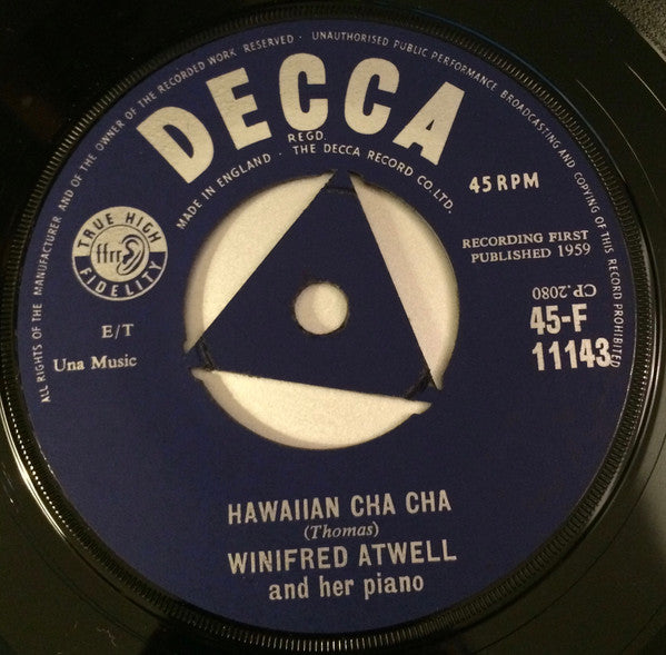 Winifred Atwell : The Summer Of The Seventeenth Doll / Hawaiian Cha Cha (7", 3 P)