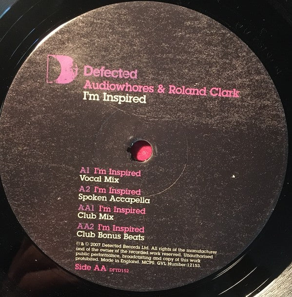 Audiowhores & Roland Clark : I'm Inspired (12")