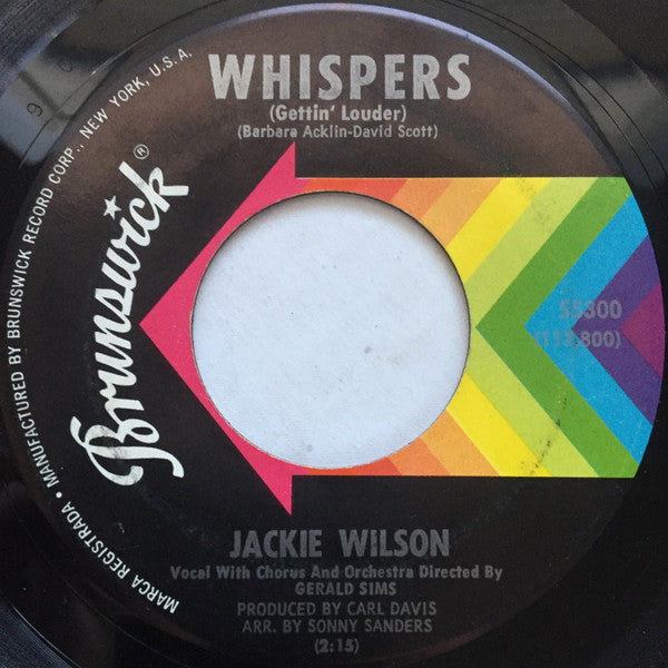 Jackie Wilson : Whispers (Gettin' Louder) (7", Single, Glo)