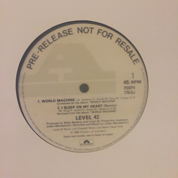 Level 42 : World Machine (12", Promo)