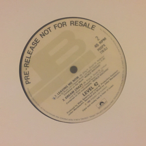 Level 42 : World Machine (12", Promo)