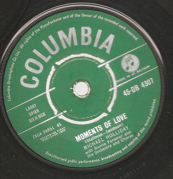Michael Holliday With Norrie Paramor His Chorus And Orchestra : Dearest / Moments Of Love (7")
