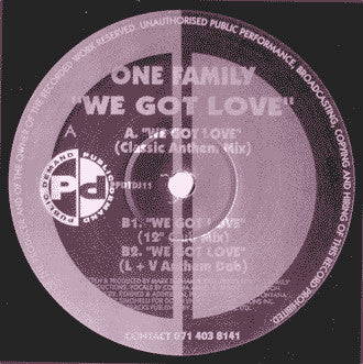 One Family : We Got Love (12", Promo)
