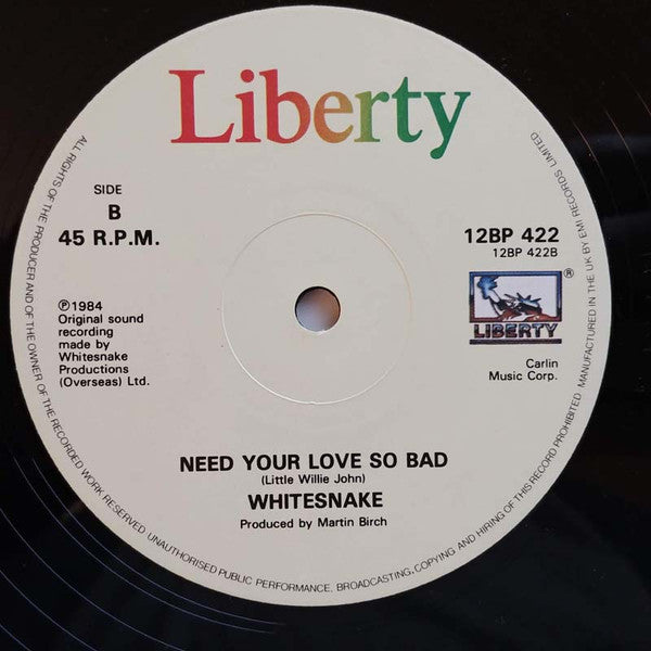 Whitesnake : Give Me More Time (12", Single)