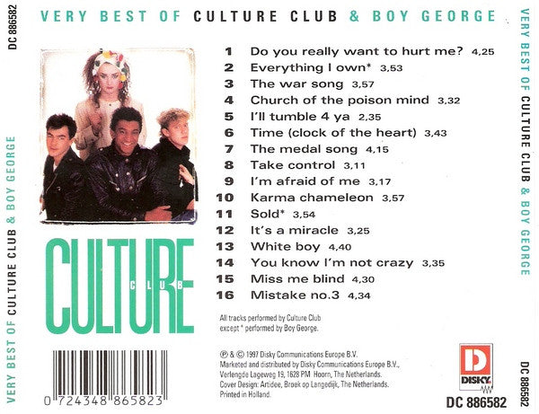 Culture Club : Very Best Of Culture Club & Boy George (CD, Comp)