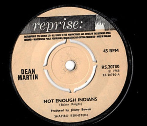 Dean Martin : Not Enough Indians (7", Single, 4 P)