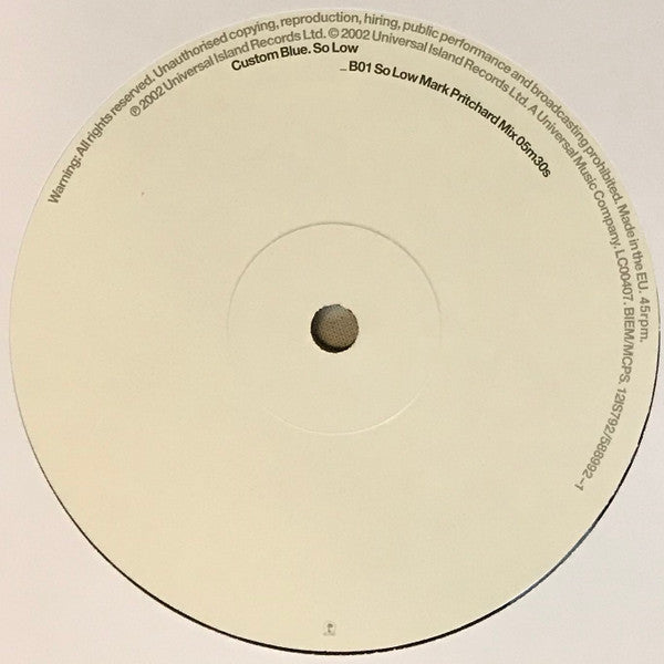 Custom Blue : So Low (12", Single)
