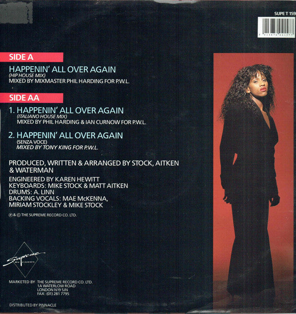 Lonnie Gordon : Happenin' All Over Again (12")