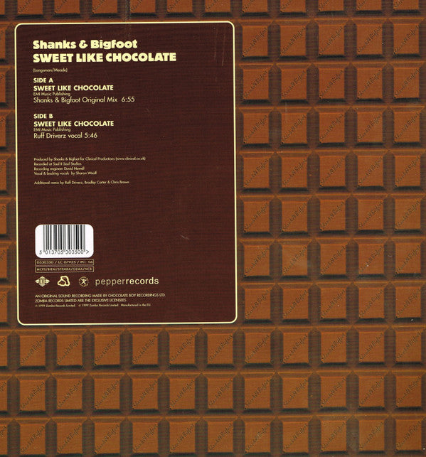 Shanks & Bigfoot : Sweet Like Chocolate (12", Single)