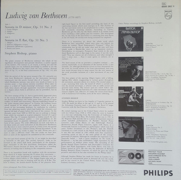 Stephen Bishop-Kovacevich, Ludwig Van Beethoven : Piano Sonatas Op. 31 No. 2 And Op. 31 No. 3 (LP, Album)