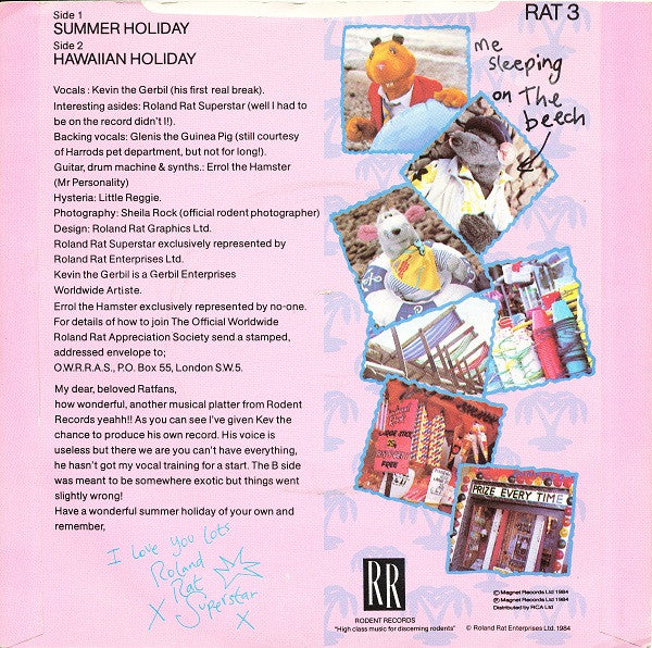 Kevin The Gerbil : Summer Holiday (7", Single)