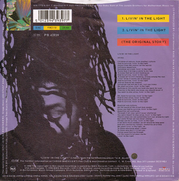 Caron Wheeler : Livin' In The Light (7", Single)